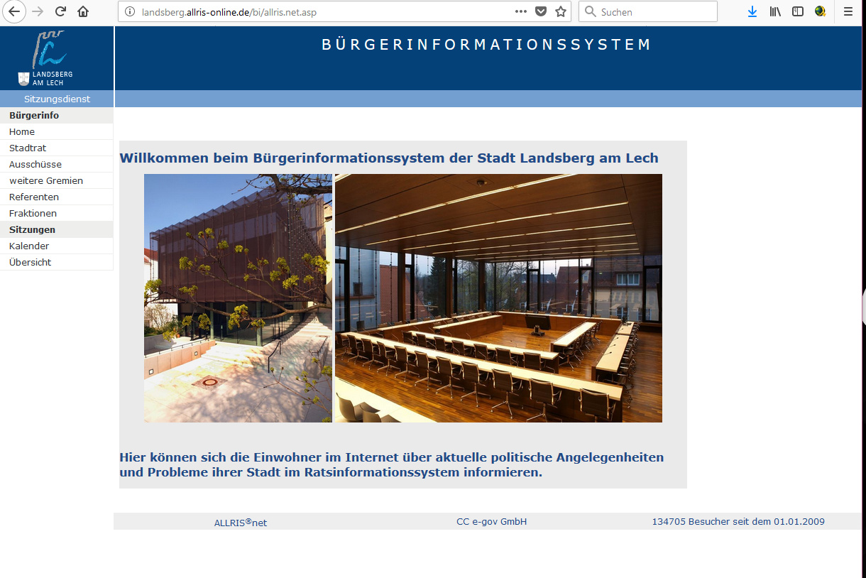 Screenshot Bürgerinformationssystem