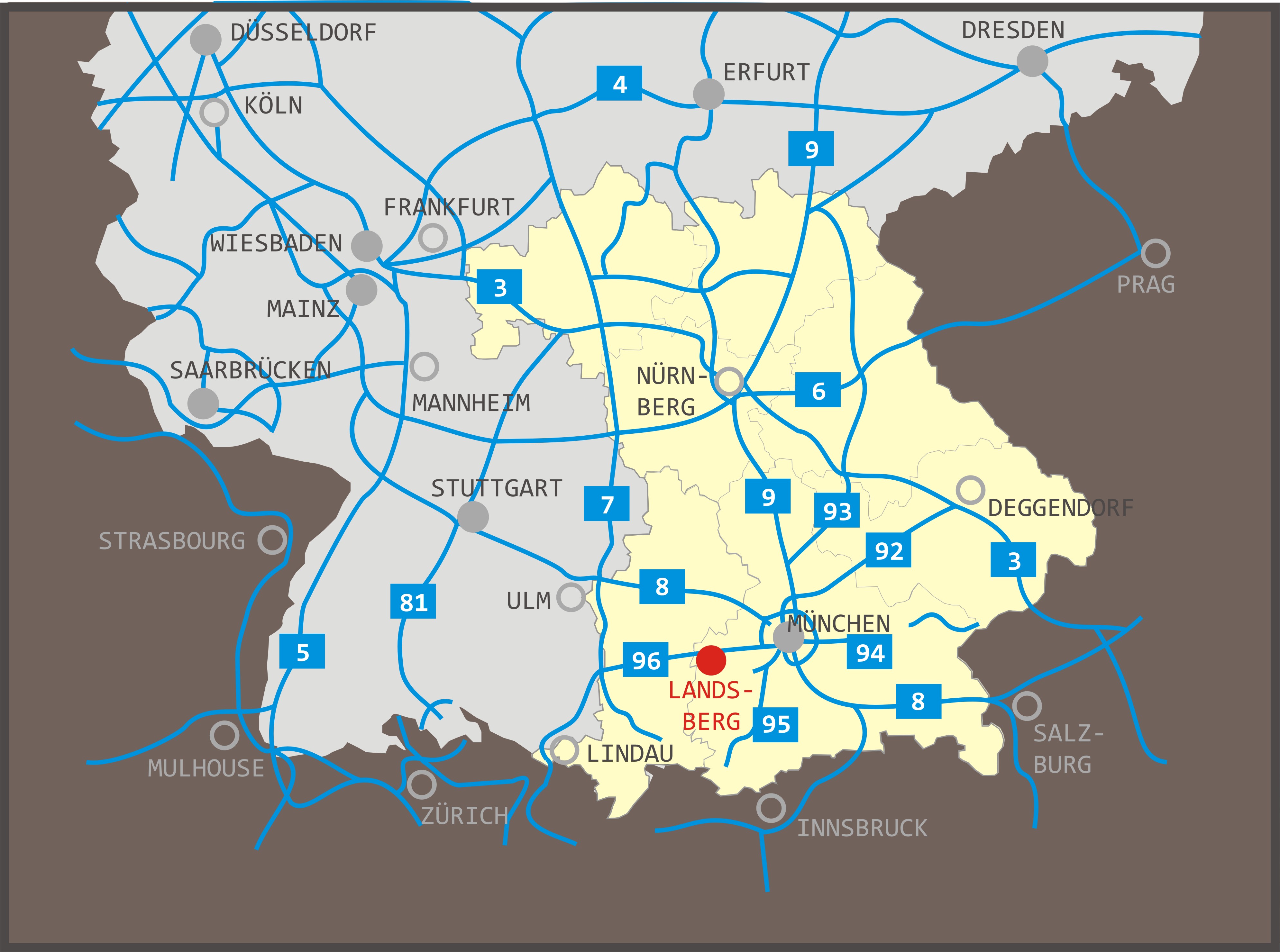 Standortinformation Verkehrsanbindung Autobahnnetz